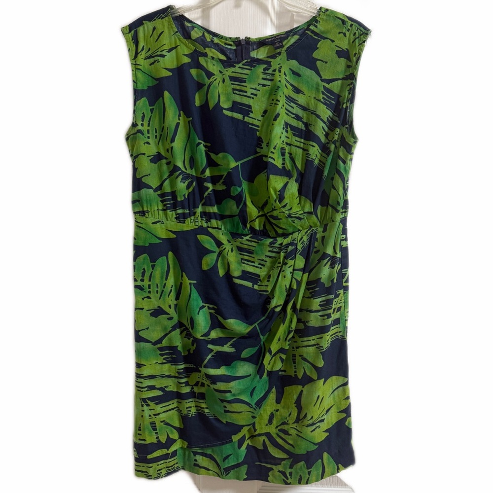 Banana Republic Green Leaf Print Dress – Size 8 Petite – NWOT